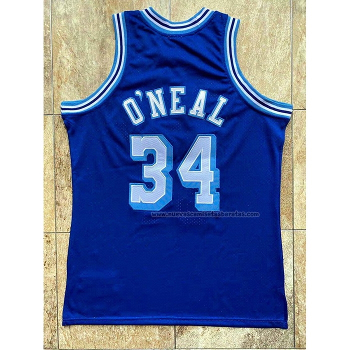 Camiseta Los Angeles Lakers Shaquille O'Neal NO 34 Retro 1996-97 Azul